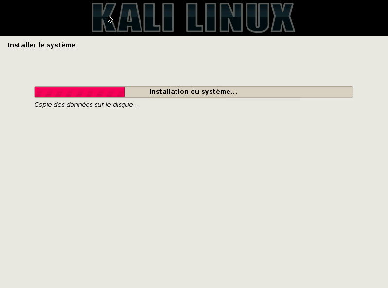 installation de kali linux sur VirtualBox